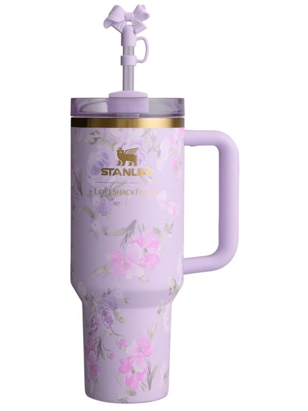 NEW Stanley x LoveShackFancy 40oz Happy Thoughts Lavender Floral Travel Tumbler